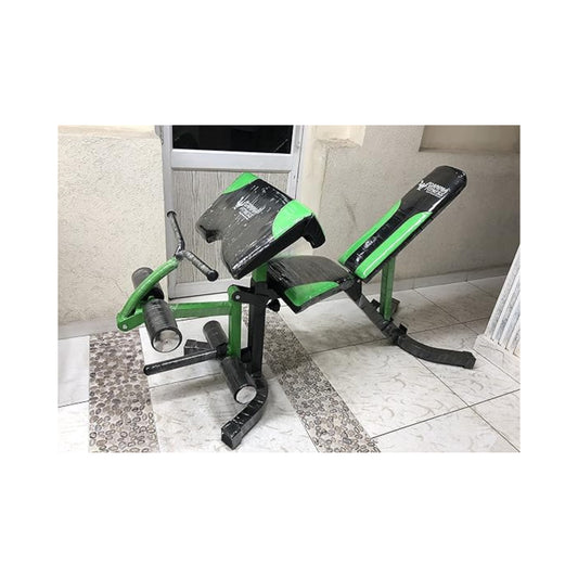 Gamma Fitness Multi Adjustable Decline Bench mb-250 with Preacher Curl and Leg Curl Extension Bench (Multicolour) Weight Limit: 350 Kg