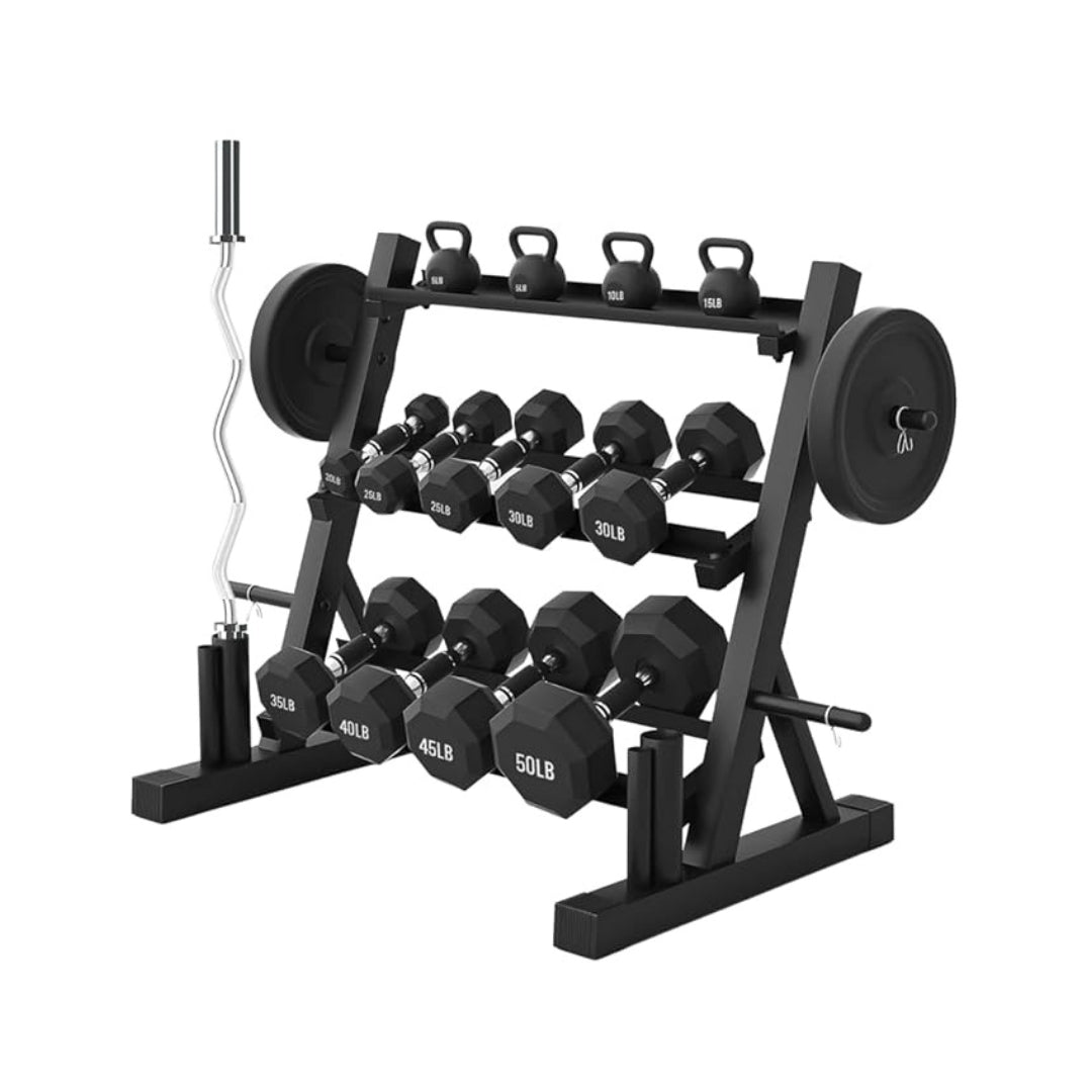 Gamma Fitness Dumbbell Rack Multifunctional Weight Stand for Home Gym Suitable for Storage of Dumbbell, Weight Plates, Kettle Bells, Barbells, etc MR-108
