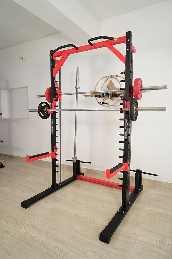 Gamma Fitness Power Squat Rack with Smith Machine PRS-301 Luxury - Deccan Series for Commercial or Home Gym Workout