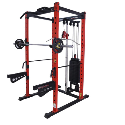 Power Squat Rack PR-22 Combo With Olympic 7 Feet Barbell, Adjustable Bench MB-600 & Rubber Coated Weight Plates