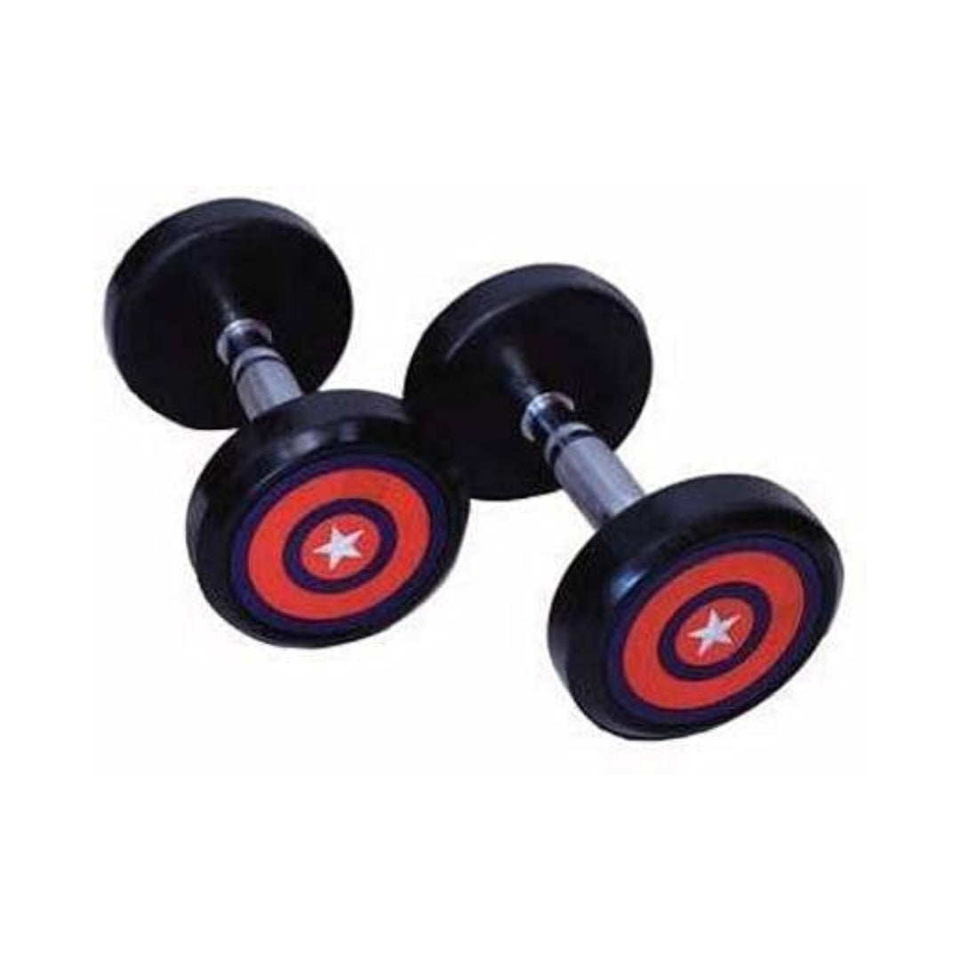 GAMMA FITNESS BOUNCER DUMBBELLS - PREMIUM RUBBER COATED COMERCIAL GRADE DUMBBELL FOR GYM OR HOME GYM USE BD-786 (5 KG X 2 PC)