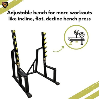 Gamma Fitness Commercial Power Squat Rack SR-36 for Heavy Duty Workout