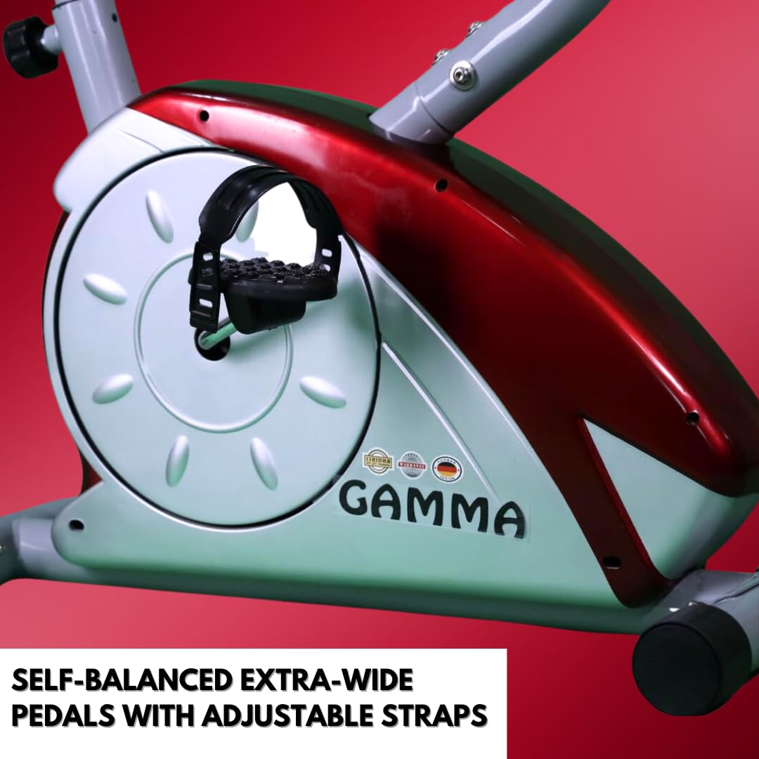 Gamma Fitness Upright Bike UB-530U | 10 Kg Flywheel | 110 Kg User Weight Capacity | Premium Exercise Bike For Home Gym | Designed in Germany