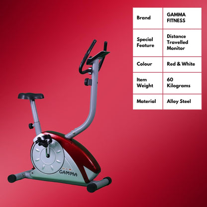 Gamma Fitness Upright Bike UB-530U | 10 Kg Flywheel | 110 Kg User Weight Capacity | Premium Exercise Bike For Home Gym | Designed in Germany