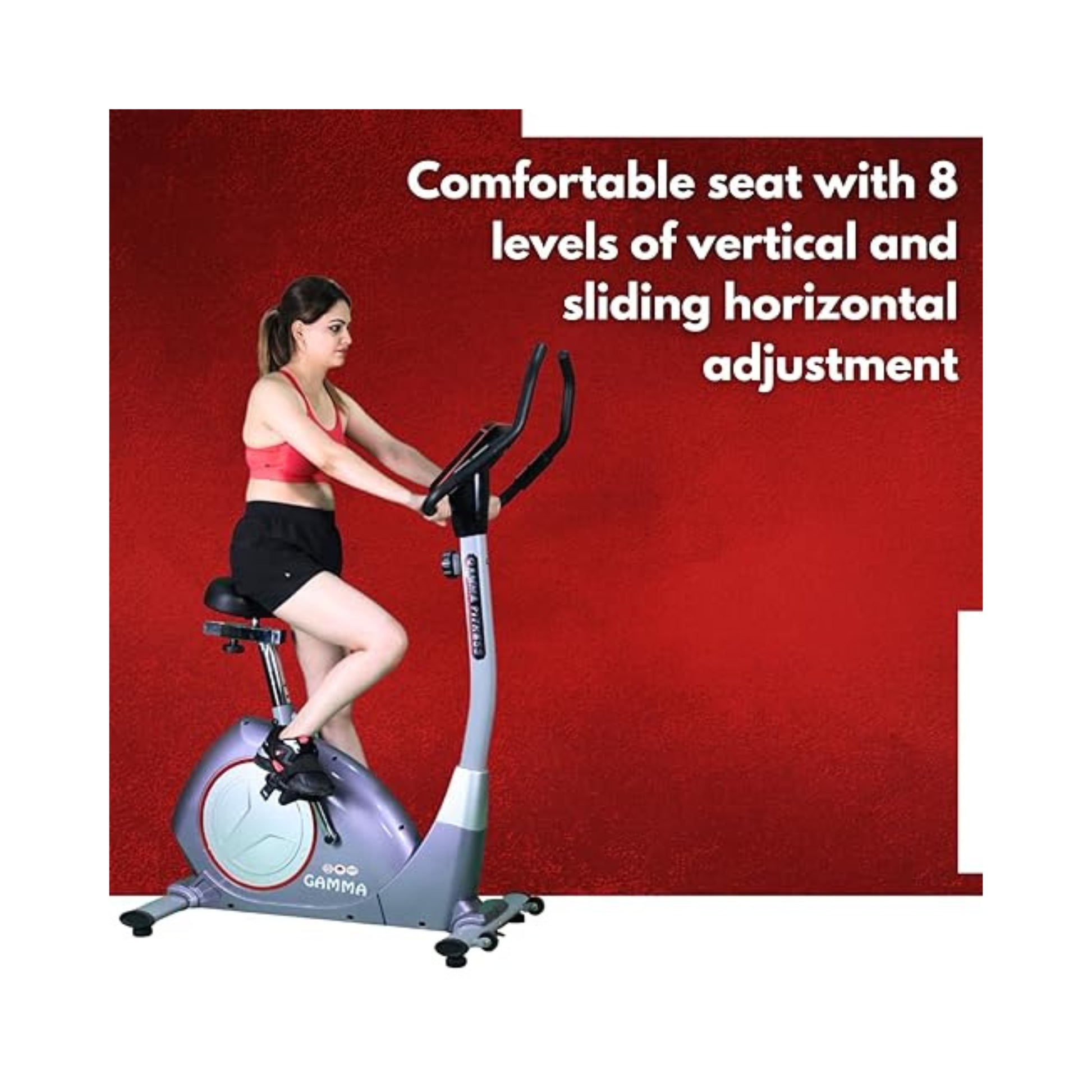 GAMMA FITNESS Upright Bike UB-770| For Home Gym & Commercial Gym| Magnetic Resistance| Bike For Cardio Workouts|