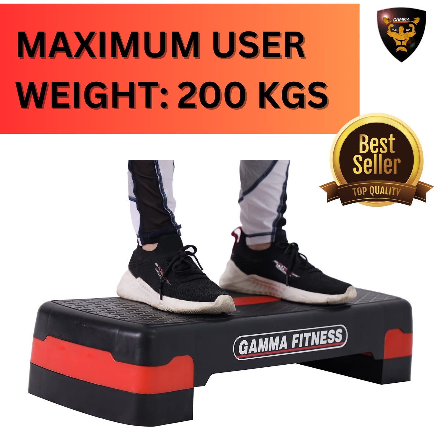 Gamma Fitness Aerobic Step Board | Imported Stepper ASB-011 (Medium : 68 x 28.5cm) | For Home Gym or Commercial Gym