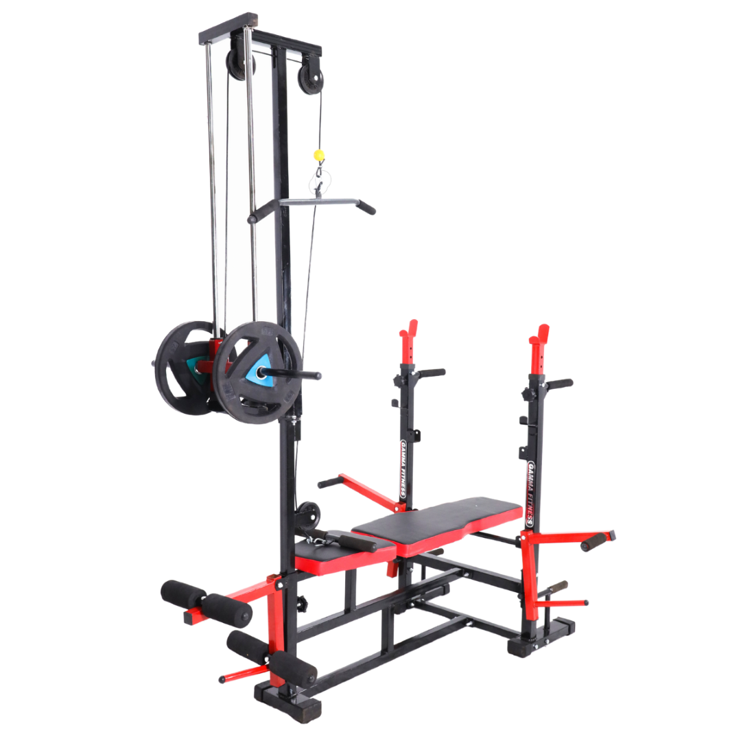 Gamma Fitness introduces a 20 in 1 Multi Adjustable Bench Press With Lats Pull Down, Rowing & Bicep - Tricep | Heavy Gauge | Double Support | Powder Coated | For Home Gym Setup | Exercise Bench Press GF-20