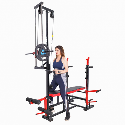 Gamma Fitness introduces a 20 in 1 Multi Adjustable Bench Press With Lats Pull Down, Rowing & Bicep - Tricep | Heavy Gauge | Double Support | Powder Coated | For Home Gym Setup | Exercise Bench Press GF-20