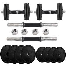 Gamma Fitness Dumbbell with Rubber Weight Plates