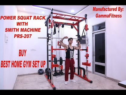 POWER SQUAT RACK WITH SMITH MACHINE PRS-207 COMPLETE HOME GYM SET UP